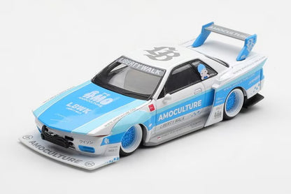 [ Pre-order ] MGT01238-BL TSM MINI-GT 1:64 Nissan Skyline GT-R R32 LBWK Kaido Works AMOCULTURE (Right-hand drive) *Blister pack