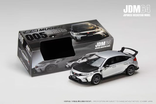 [ Pre-order ] HJDM005B-33 JDM64 1:64 Honda Civic Type R (FL5) MUGEN Group.B (2024) Matte Silver