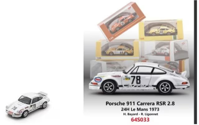 [ Pre-order ] 64S033 Spark 1:64 Porsche 911 Carrera RSR 2.8 #78 Le Mans 1973 H. Bayard - R. Ligonnet