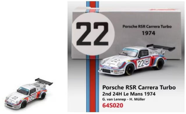 [ Pre-order ] 64S020 Spark 1:64 Porsche RSR Carrera Turbo #22 2nd Le Mans 24H 1974 G. van Lennep - H. Muller