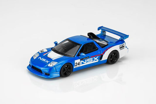 [ Pre-order ] M65522 MOTORHELIX 1:64 Honda NSX-R Custom GT Blue & White Racing Livery
