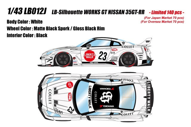 [ Pre-order ] LB012J Make Up EIDOLON 1:43 LB-Silhouette WORKS GT 35GT-RR7 White