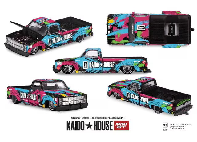 [ Pre-order ] KHMG285 TSM MINI-GT x KAIDO HOUSE 1:64 Chevrolet Silverado Dually Kaido Splash V1 (Left-hand drive)