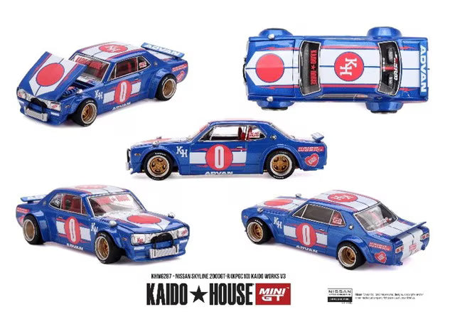 [ Pre-order ] KHMG287 TSM MINI-GT x KAIDO HOUSE 1:64 Nissan Skyline 2000GT-R (KPGC10) Kaido Works V3 (Right-hand drive)