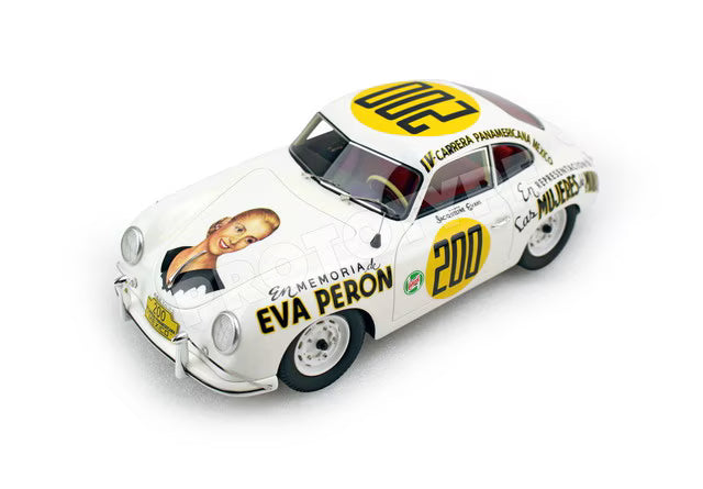 [ Pre-order ] BBRC1825A BBR 1:18 Porsche 356A Carrera Panamericana 1953 Eva Peron Car #200 *Includes clear display case