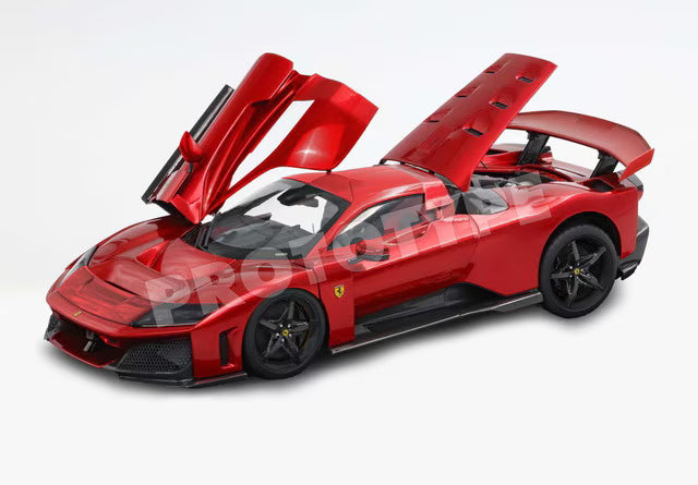 [ Pre-order ] HE180054H1 BBR 1:18 Ferrari F80 Full Open (Rosso Supercar body-color roof and front section) – Polyfoam packaging