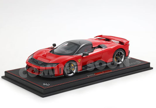 [ Pre-order ] HE180054A1DIE BBR 1:18 Ferrari F80 Diecast (Full-Opening) - Rosso Corsa, Carbon/Silver Wheels, Luxury Pack (Clear Display Case Included)