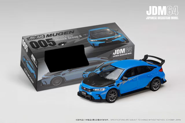 [ Pre-order ] HJDM005B-30 JDM64 1:64 Honda Civic Type R (FL5) MUGEN Group.B (2025) Racing Blue Pearl