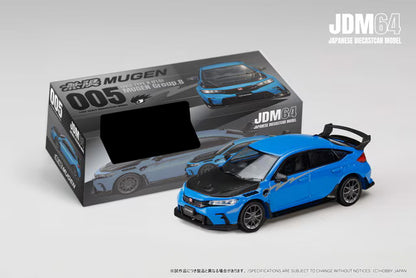 [ Pre-order ] HJDM005B-30 JDM64 1:64 Honda Civic Type R (FL5) MUGEN Group.B (2025) Racing Blue Pearl