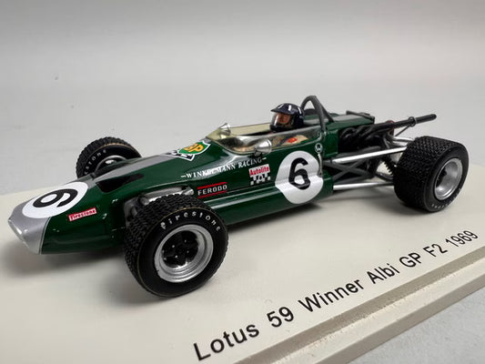 1:43 Spark S4277 Lotus 59B F2 Albi GP 1969 Winner #4 G. Hill