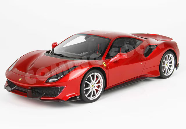 [ Pre-order ] HE180055CDIE BBR 1:18 Ferrari 488 Pista (Full-Opening) Rosso Fuoco - Luxury Pack - Base and Case Included