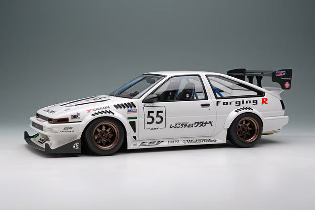 [ Pre-order ] EML142 Make Up EIDOLON 1:18 Toyota Crystal Body YOKOHAMA CBY Sprinter Trueno GT-APEX (AE86) (3-Door)