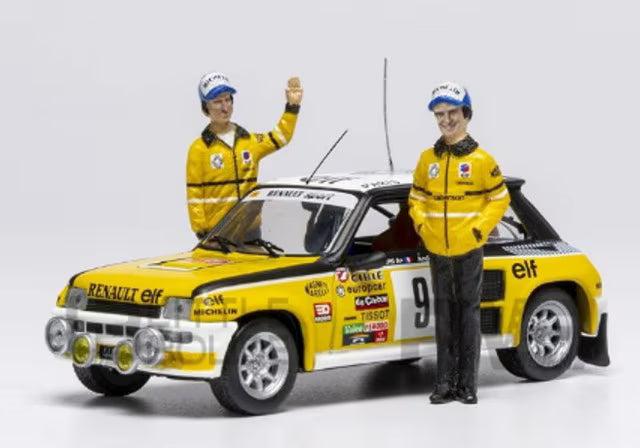[ Pre-order ] SPRM00281 ixo 1:43 Renault 5 Turbo - 1981 Monte Carlo Rally Winner #9 (J. Ragnotti / J.M. Andre) - Includes Figures