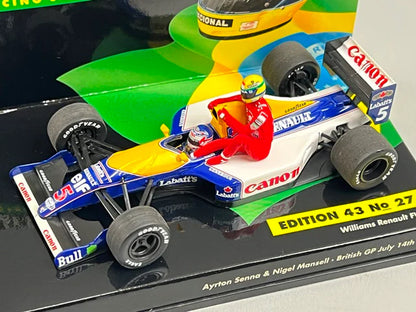 1:43 MINICHAMPS 540914305 Williams Renault FW14 Ride On Senna N.Mansell British GP 1991 #5 ASC No.27