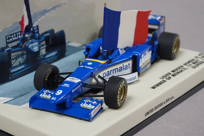 1:43 MINICHAMPS 430960099 Ligier Mugen Honda JS43 Monaco GP Winner O.Panis 1996 #9