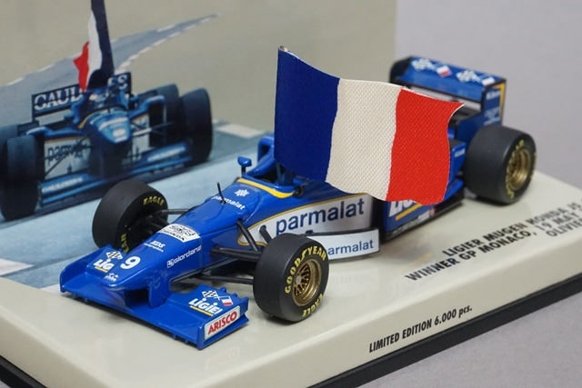 1:43 MINICHAMPS 430960099 Ligier Mugen Honda JS43 Monaco GP Winner O.Panis 1996 #9