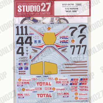 [ Back-order ] STUDIO27 DC793 1:12 NSR500 #1/#4/#7 WGP 1986 Original Decals