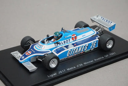 1:43 Spark S1636 Ligier JS17 Matra Austrian GP 1981 #26 J. Laffey Gitane model car