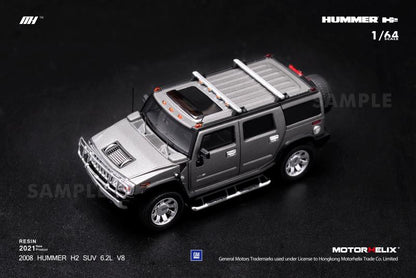 MH6403AMG MOTORHELIX 1:64 Hummer H2 SUV 2008 Matte Metallic Grey