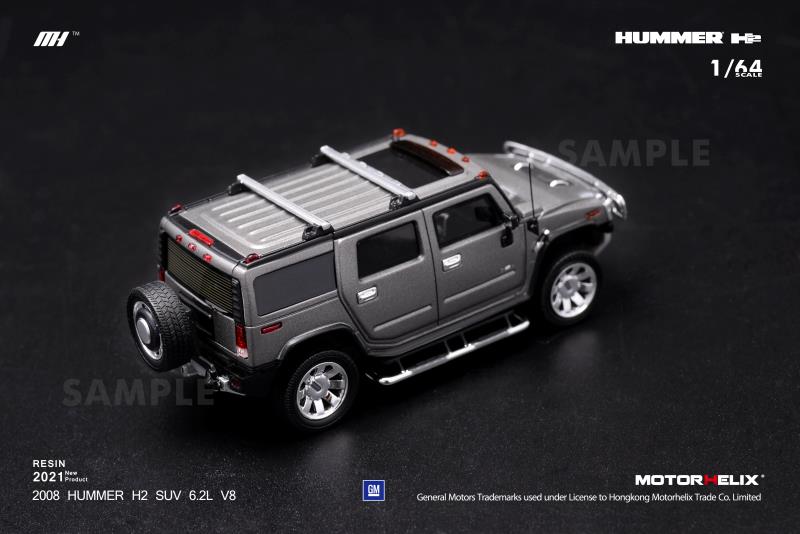 MH6403AMG MOTORHELIX 1:64 Hummer H2 SUV 2008 Matte Metallic Grey