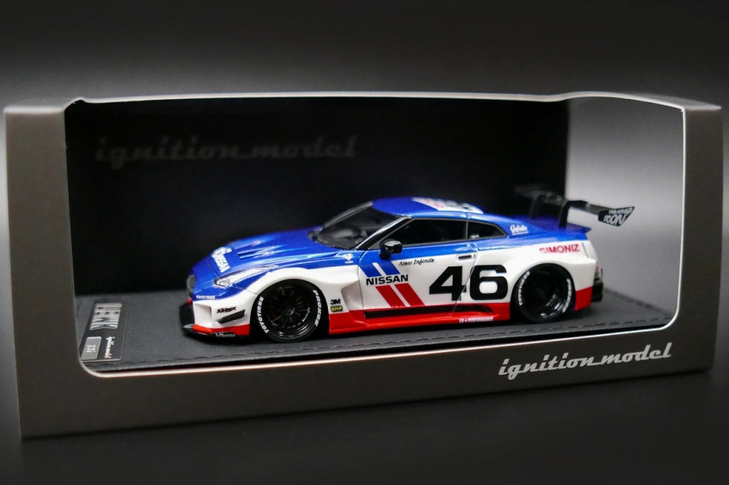 [Back-order] ignition model IG2549 1:43 LB-Silhouette WORKS GT Nissan 35GT-RR White/Blue/Red