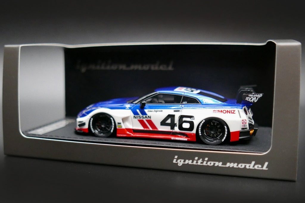 [Back-order] ignition model IG2549 1:43 LB-Silhouette WORKS GT Nissan 35GT-RR White/Blue/Red