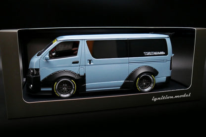 [Back-order] ignition model IG2803 1:18 TSD WORKS HIACE Blue Gray