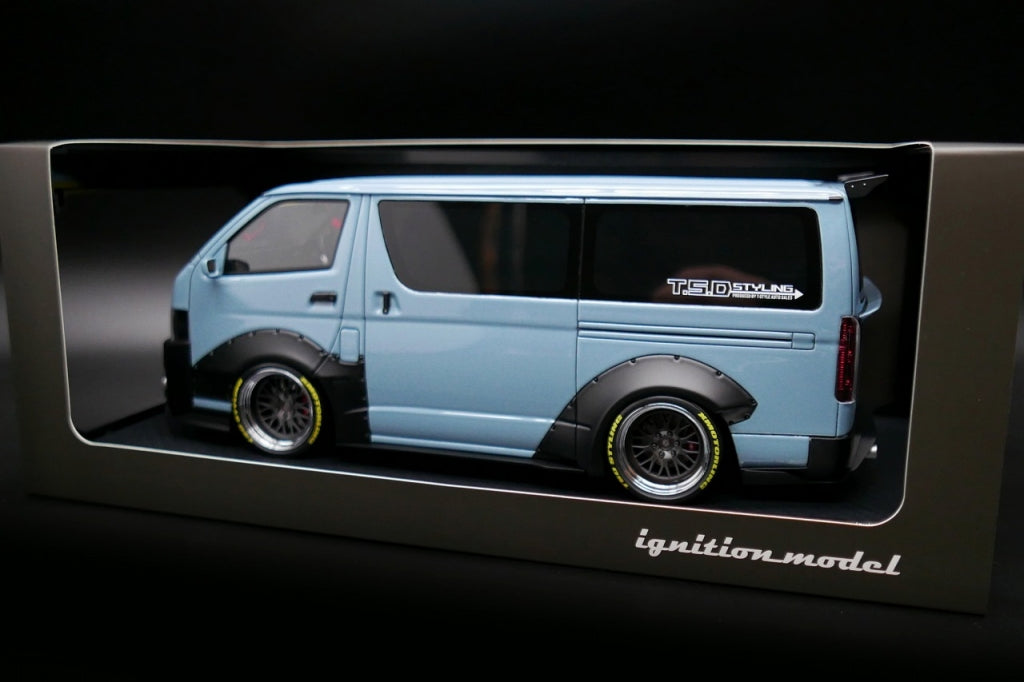 [Back-order] ignition model IG2803 1:18 TSD WORKS HIACE Blue Gray