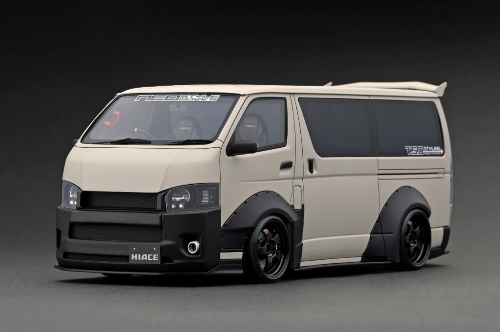 [ Back-order ] ignition model IG2811 1:18 T¥S¥D WORKS HIACE Matte Sand Beige With Roof Rack