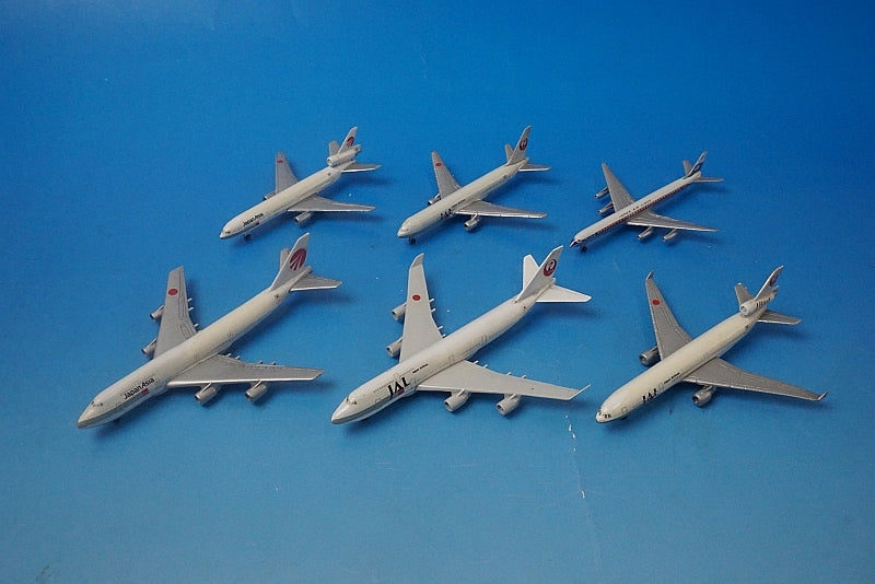 1:600 B747-400 JAL Old Crane Maru Paint MD-11 JAL B747-300 Japan Asia 6 Piece Set Shabak airplane model