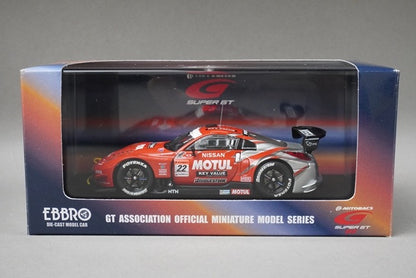 1:43 EBBRO 43722 XANAVI NISMO Z Super GT 2005 Malaysia #1 Silver / Red model car