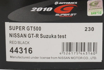 1:43 EBBRO 44316 Nissan GT-R Super GT 2010 SUZUKA Test #230 model car