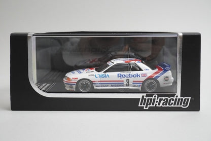 1:43 HPI 8608 Nissan Leabook Skyline GT-R JTC Tsukuba 1991 #3 model car