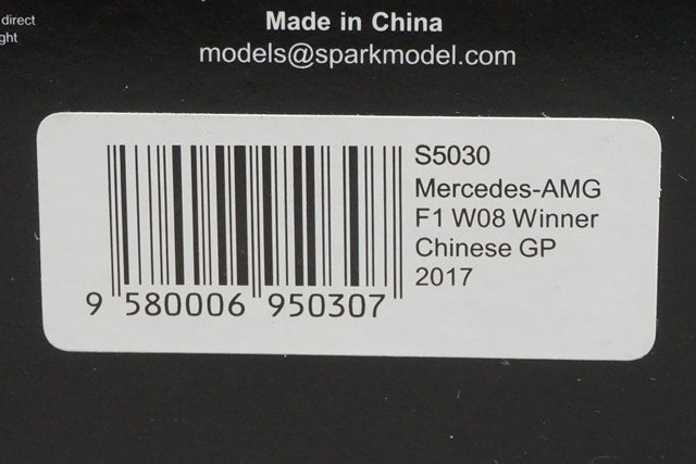 1:43 Spark S5030 Mercedes-AMG F1 W08 Chinese Grand Prix Winner 2017 #44 L. Hamilton model car