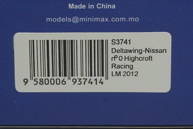 1:43 Spark S3741 Delta Wing Nissan Hycroft Racing Le Mans 2012 #0 M. Franchitti M. Krumm Satoshi Motoyama model car