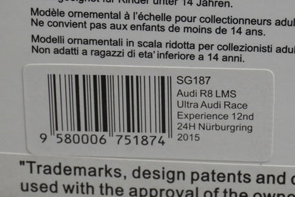 1:43 SPARK SG187 Audi R8 LMS ultra Audi Race Experience Nurburgring 24H 12th place 2015 #15 model car