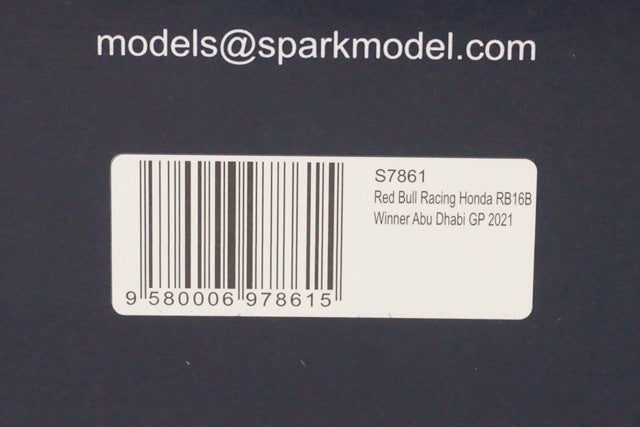 1:43 SPARK S7861 Red Bull Racing Honda RB16B Abu Dhabi GP Winner 2021 #33 M.Verstappen