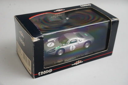 1:43 EBBRO 43725 Porsche 904 Carrera GTS Japan GP 1964 #1 Silver
