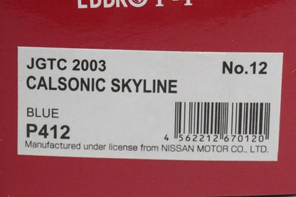 1:43 EBBRO P412 CALSONIC Skyline JGTC 2003 #12 model car