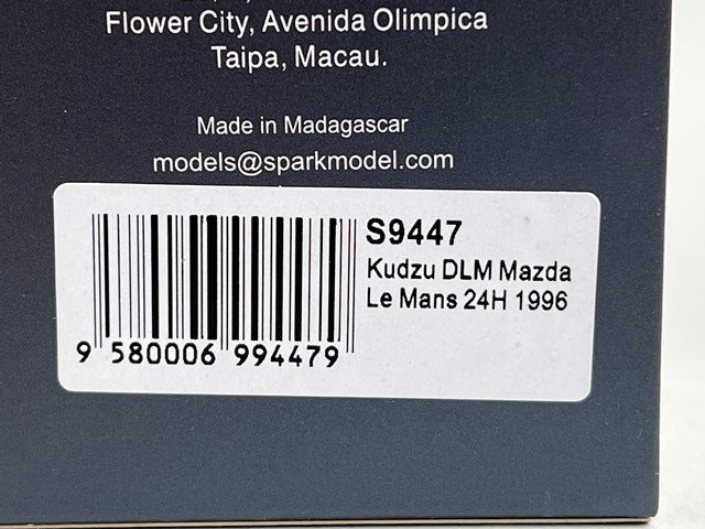 1:43 Spark S9447 Kudzu DLM Mazda Le Mans 24H 1996 #20 F. Freon / Yojiro Terada / J. Downing