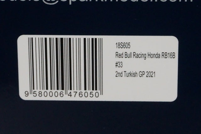 1:18 SPARK 18S605 Red Bull Racing Honda RB16B Turkish GP M.Verstappen 2021  #33