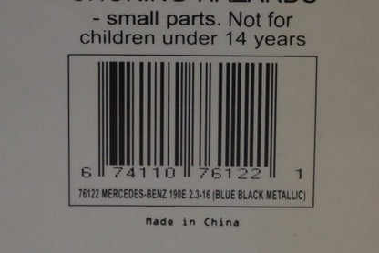 1:18 AUTOart 76122 Mercedes Benz 190E 2.3 16V Blue Black Metallic model car