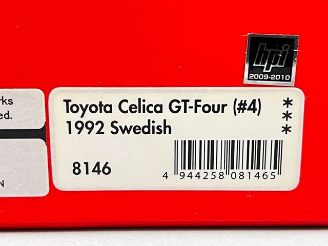 1:43 HPI 8146 Mirage Toyota Celica GT-Four Rally Sweden 1992 #4 model car