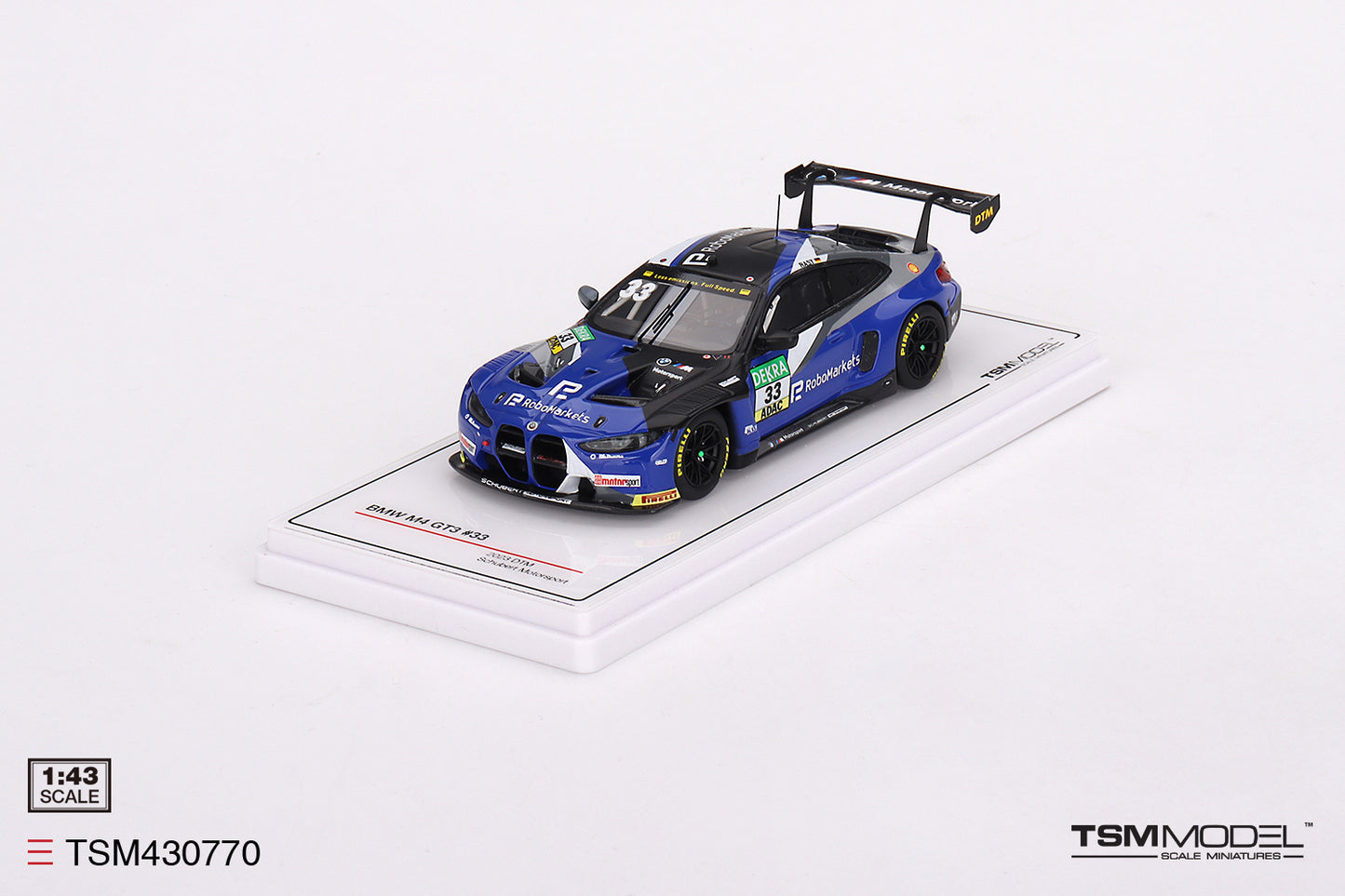 [ Back-order ] TSM TSM430770 1:43 BMW M4 GT3 DTM 2023 #33Schubert Motorsport model car