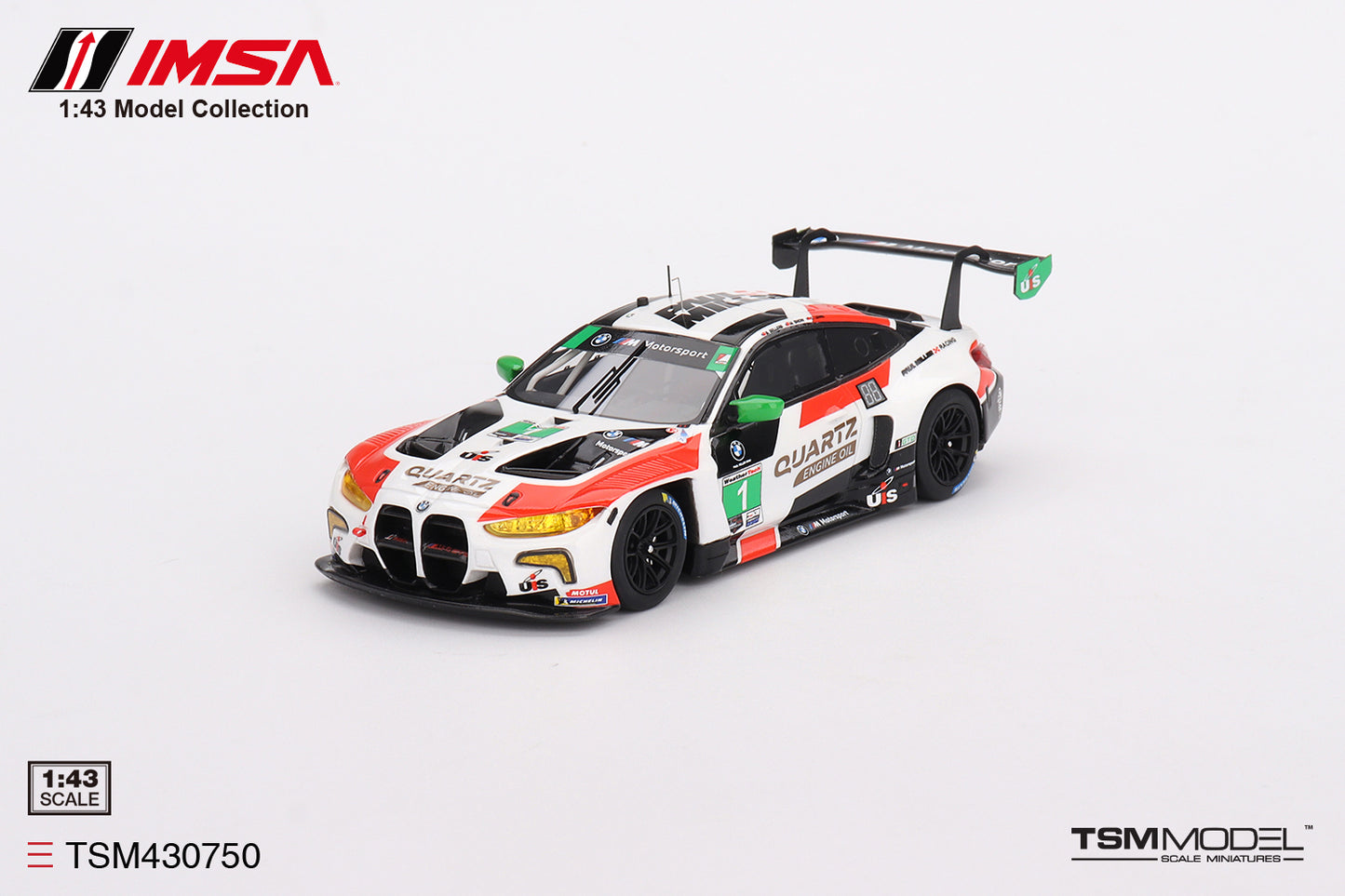 [ Back-order ] TSM TSM430750 1:43 BMW M4 GT3 IMSA Sebring GTD 2023 #1 Paul Miller Racing model car