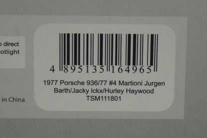 1:18 TSM Model TSM111801 Porsche 936/77 Le Mans 24H Winner #4 Martini J. Ickx / H. Heywood / J. Barth