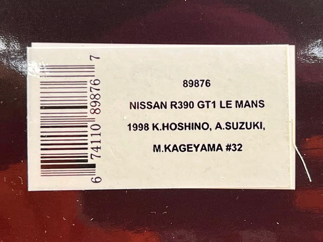 1:18 AUTOart 89876 Nissan R390 GT1 1998 Le Mans 24 Hours 3rd Overall  #32  Kazuyoshi Hoshino/Aguri Suzuki/Masahiko Kageyama