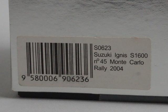1:43 Spark S0623 Suzuki Ignis S1600 Monte Carlo Rally 2004 #45 P.G.Anderson model car