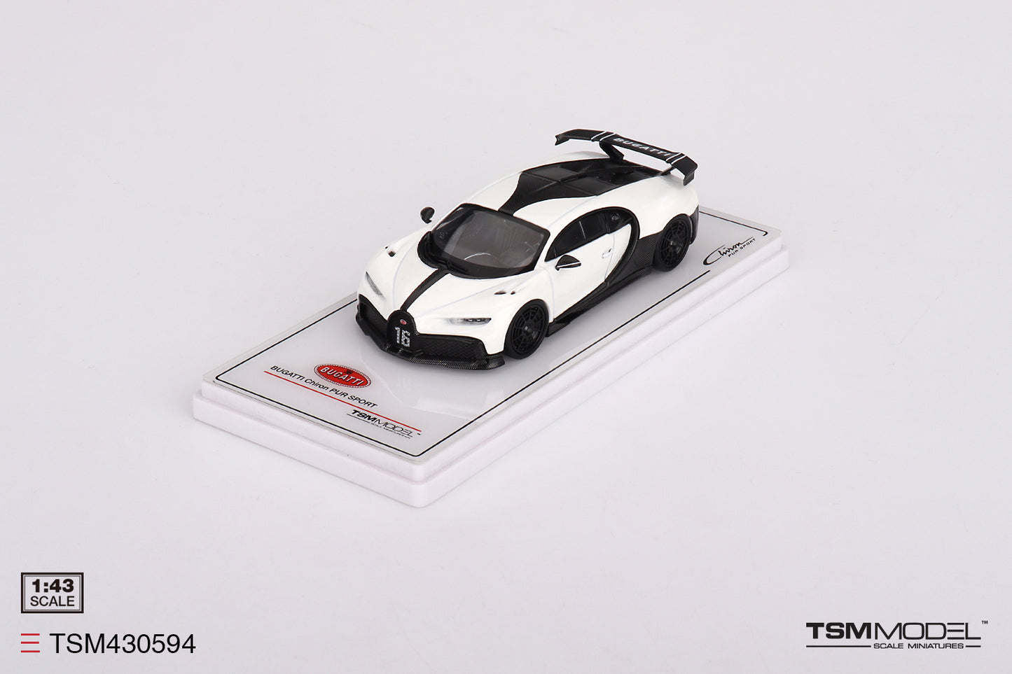 [ Back-order ] TSM TSM430594D 1:43 Bugatti Chiron Pur Sport White model car