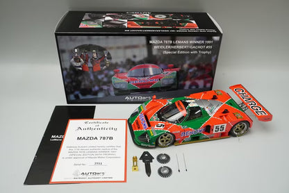 1:18 AUTOart 89142 Mazda 787B Le Mans Winner 1991 #55 with Trophy